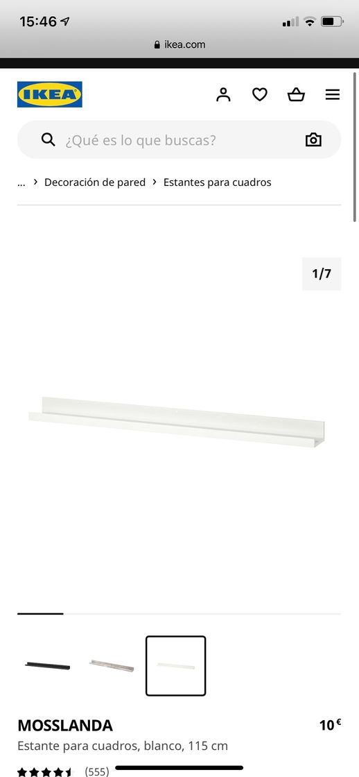 Fashion MOSSLANDA Estante para cuadros, blanco, 115 cm - IKEA