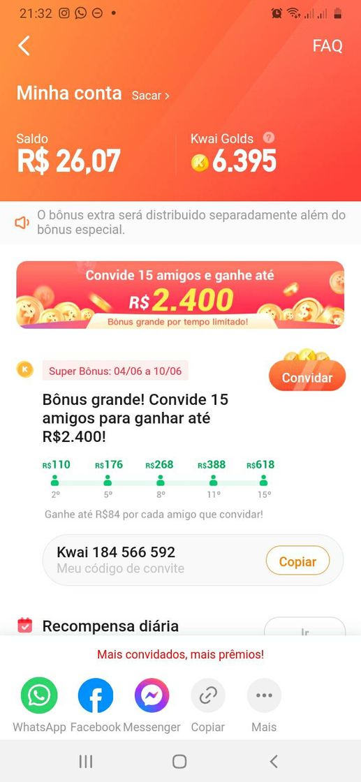 Fashion Baixe o Kwai é ganhe até 80 reais usando meu código!