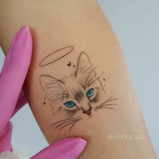 Tatto super fofa em homenagem a gatinho!😍💗