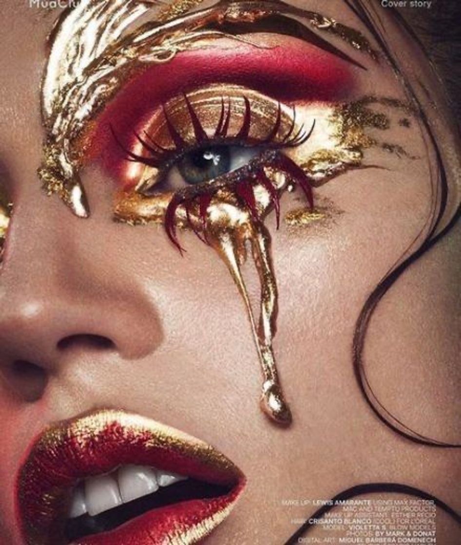 maquiagem red & gold