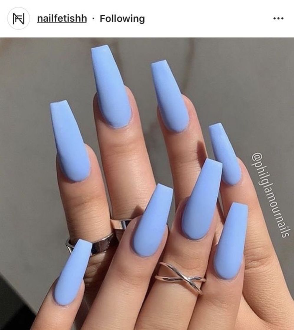 Moda Unhas azul claro