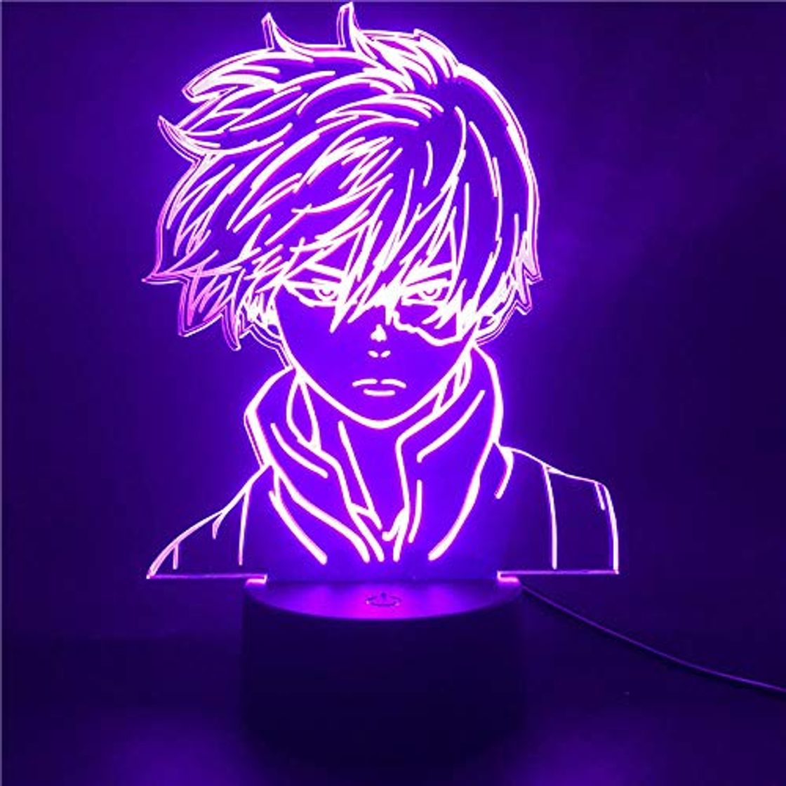 Social Lámpara De Ilusión 3D Luz De Noche Led Anime My Hero Academia Shoto Todoroki Para Decoración De Dormitorio De Niños Boku No Hero Academia Juguetes Regalos Muñecas
