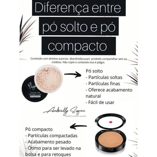 Diferençα entre pó solto e Pó compαcto