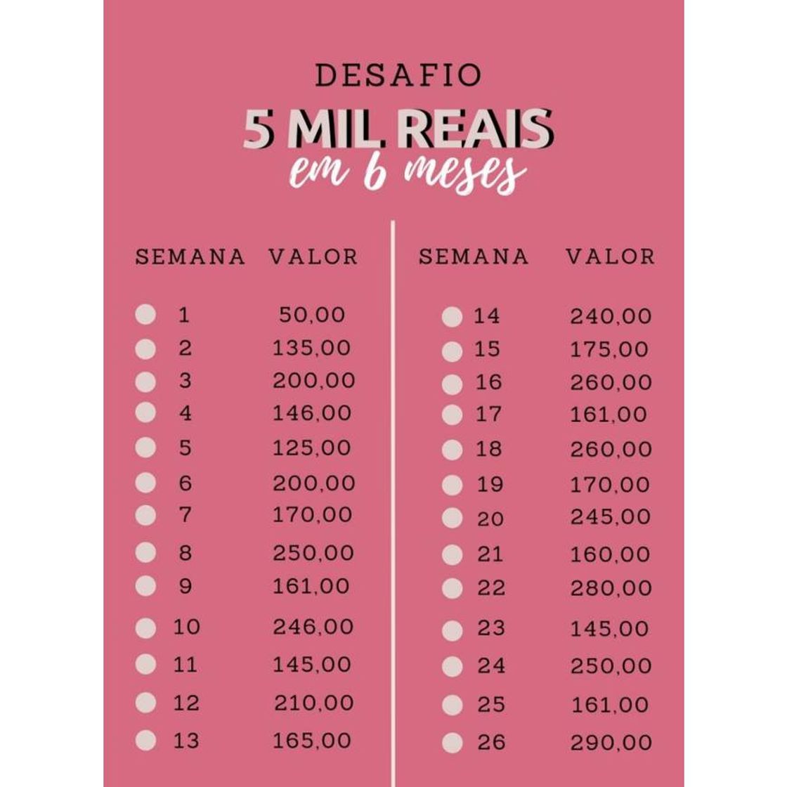 Moda Desαfio 5 mil reαis em 6 meses