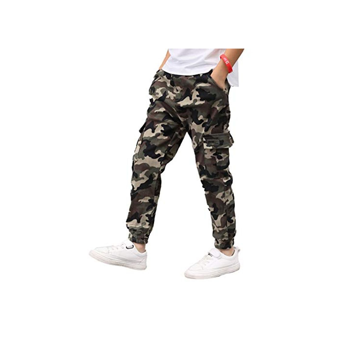 Moda Aislor Pantalones para Niños Cargo Camuflados Militar Pantalón Callejera Urbana de Moda