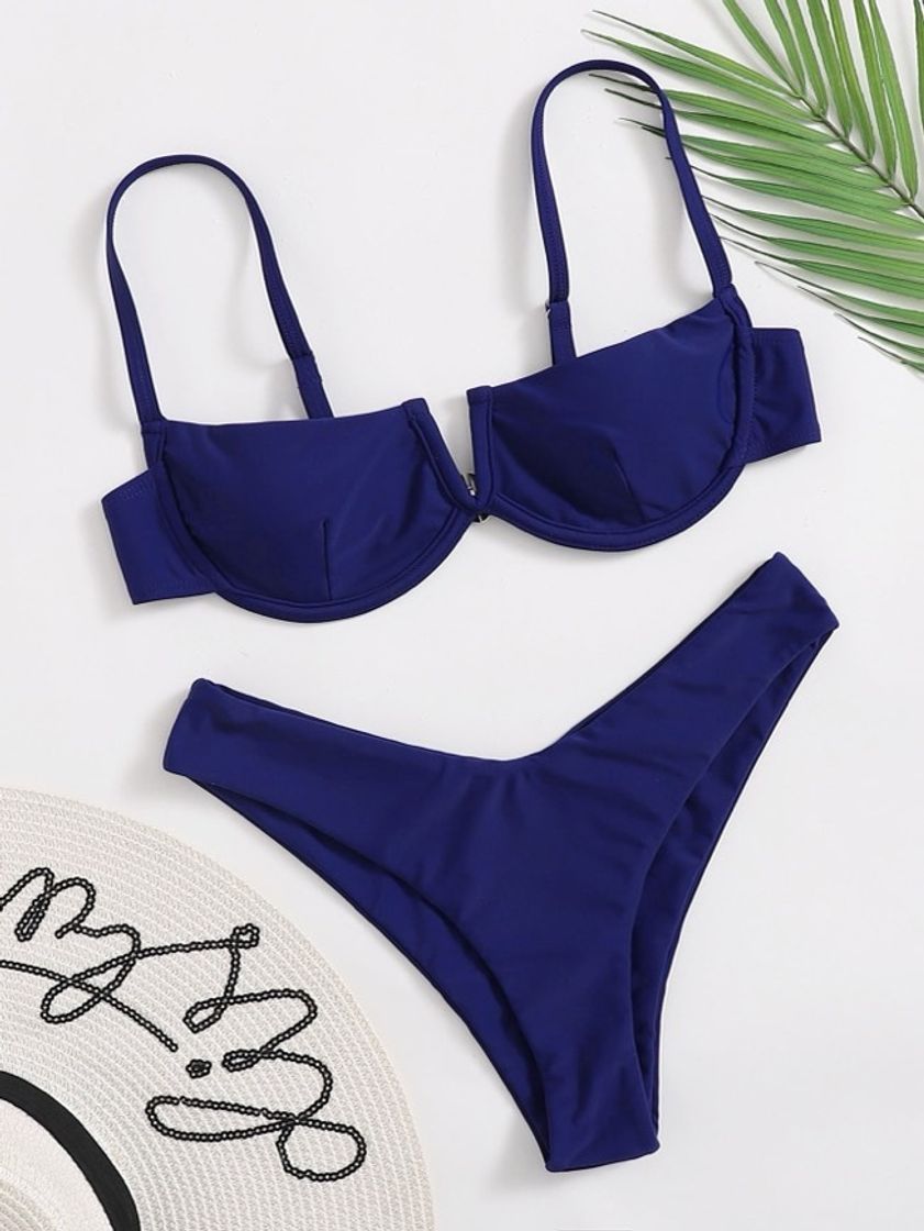 Social SHEIN Corte Fora Simples sexy Conjunto de biquíni