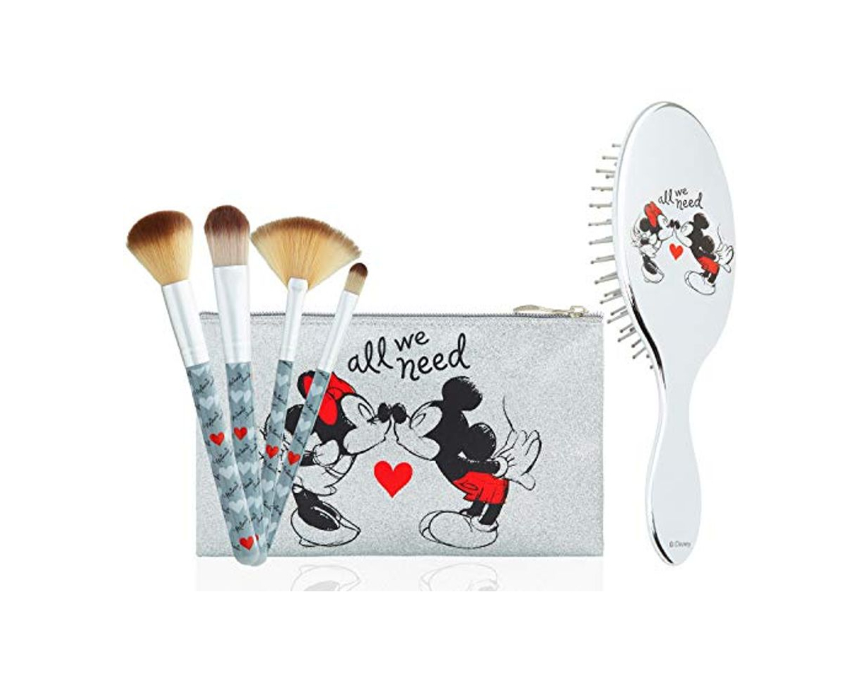 Moda Disney Set con Brochas de Maquillaje y Cepillo Pelo