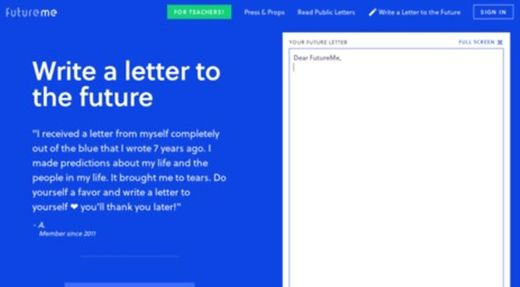 FutureMe: Write a Letter to your Future Self