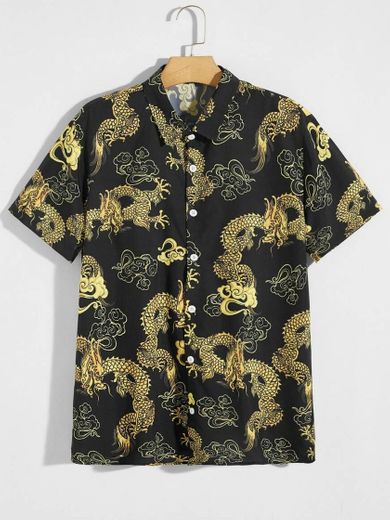 CAMISA COM BOTÕES NA FRENTE ESTILO ANIMAL 