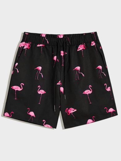 SHORT PRETO FLAMINGO 