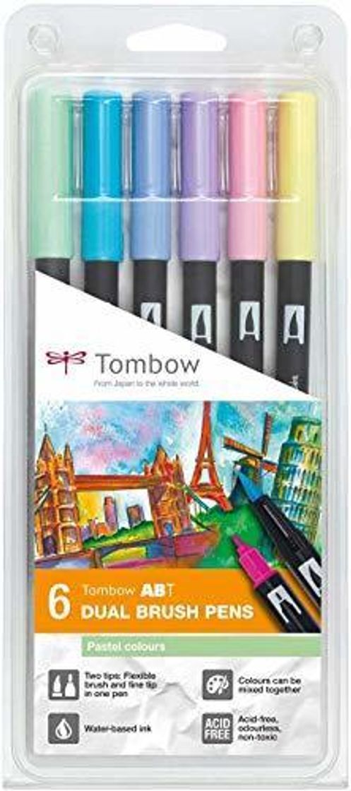 Electrónica Tombow Dual Brush - Estuche 6 rotuladores doble punta pincel