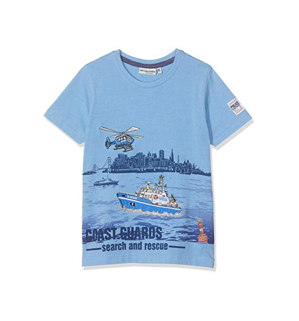 Social Salt and Pepper T-Shirt Policemen Stick Camiseta, Azul