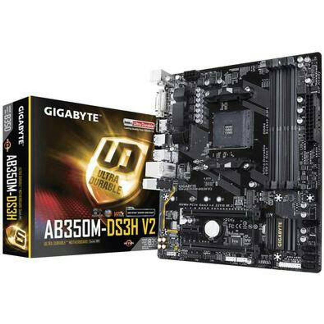 Moda Placa-Mãe Gigabyte GA-AB350M-DS3H V2, AMD AM4, mATX, DDR4

