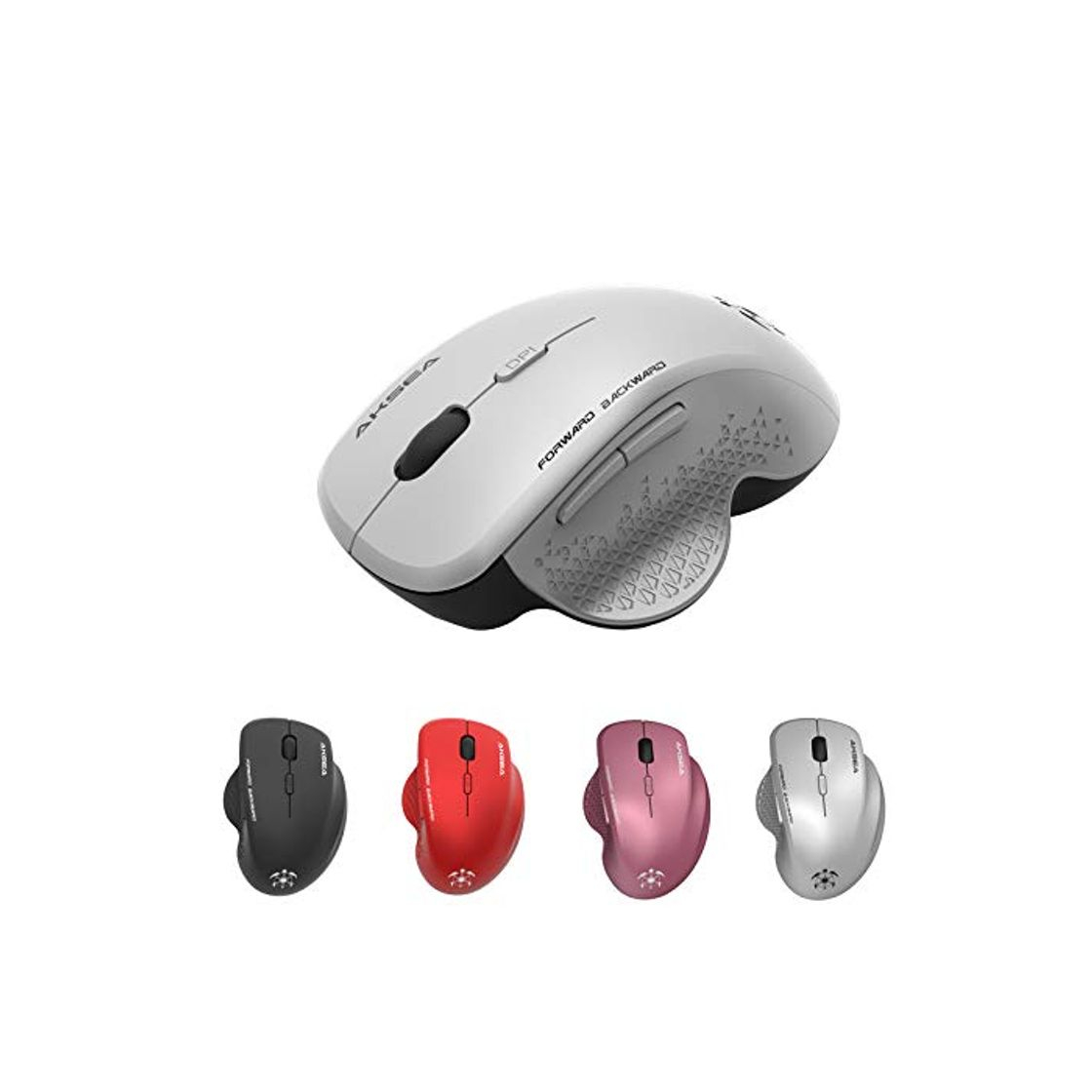 Electrónica AKSEA Ratón Inalámbrico, Ergonómico para Mouse, 2.4 GHz con Mini Receptor USB,