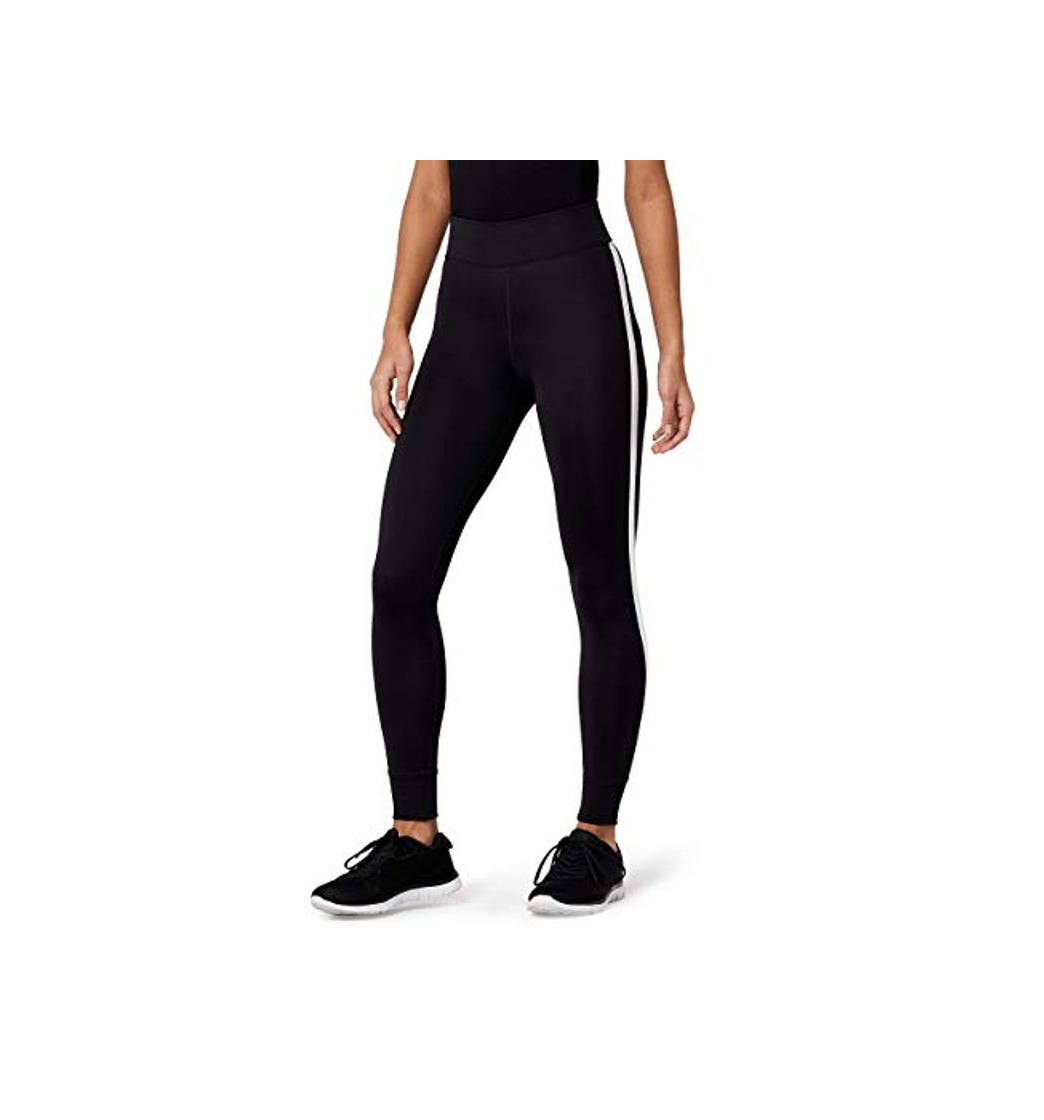 Fashion Marca Amazon - AURIQUE Mallas de Entrenamiento 7/8 con Banda Lateral Mujer,