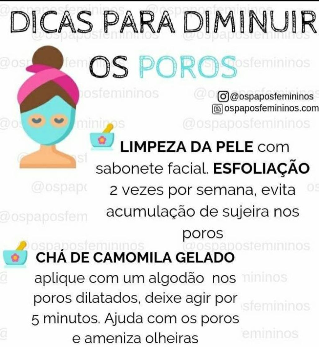 Moda Dicas para diminuir poros 🤗