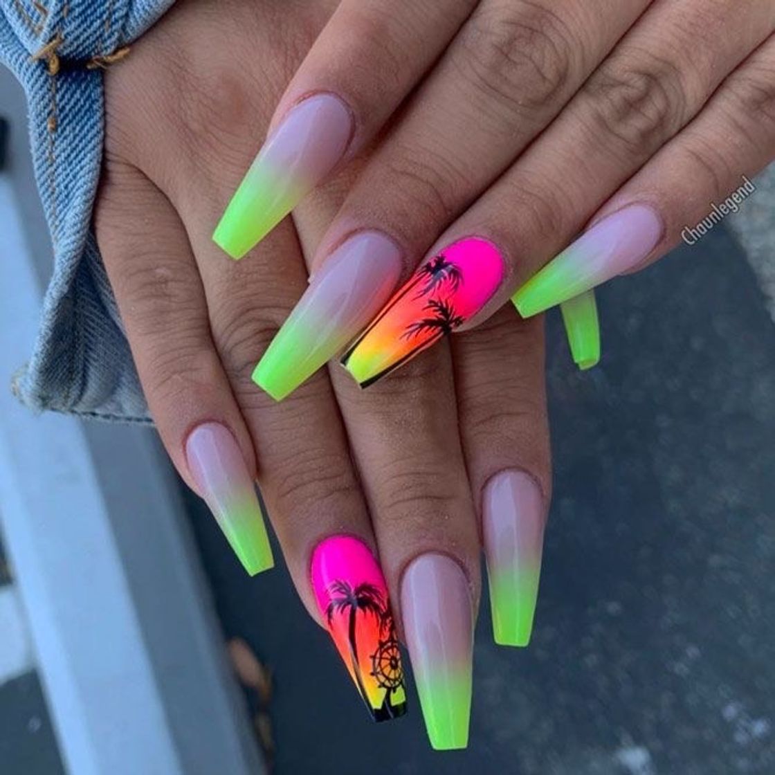 Fashion Unhas neon 