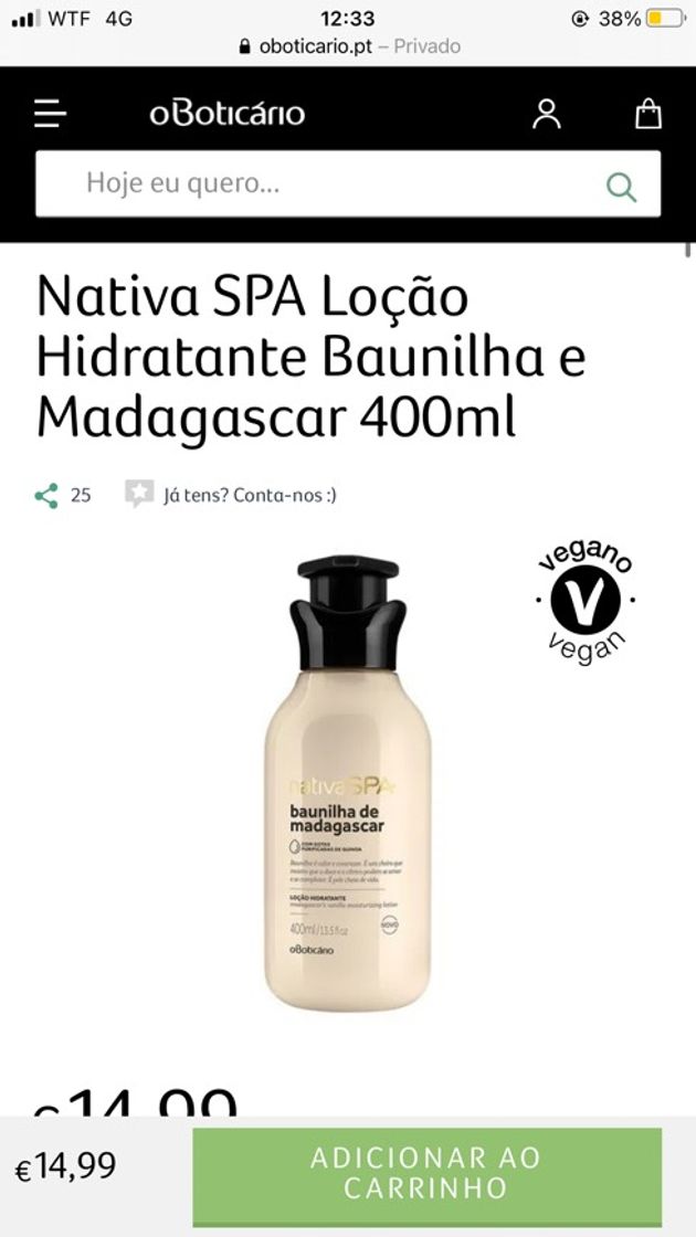 Fashion Nativa SPA Loção Hidratante Baunilha e Madagascar 400ml - O ...