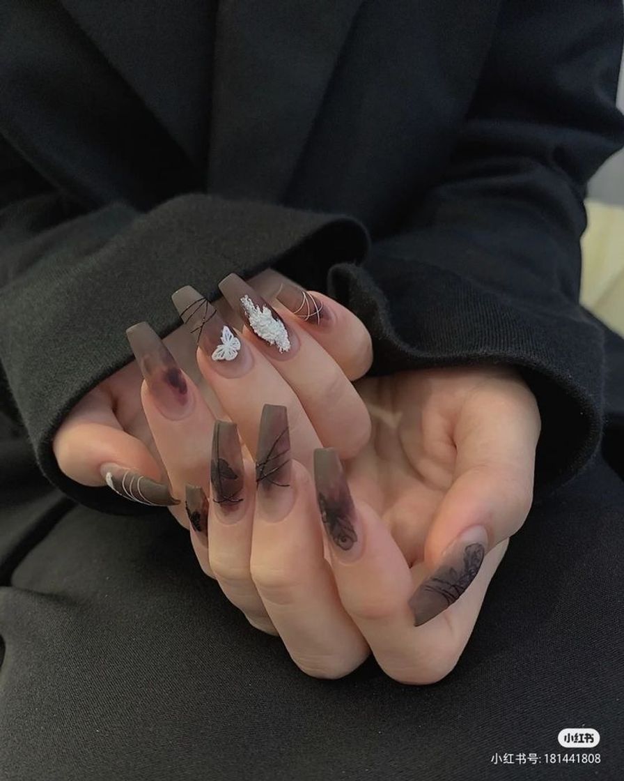 Social Black nails 