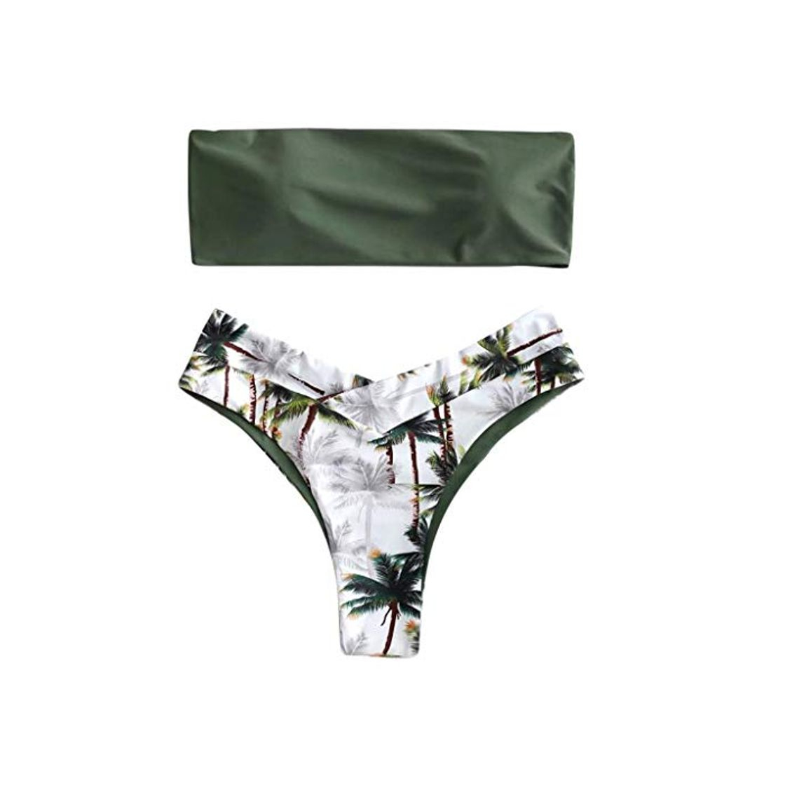 Social Fossen Bikinis Mujer Push Up 2021 Brasileños Estampado de Cocotero en Traje