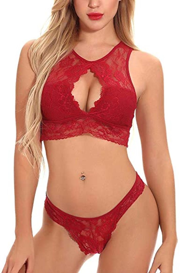 Social ADOME Medias Liguero Sexy Mujer Lencería de Noche Ropa Interior con Tanga y Liga