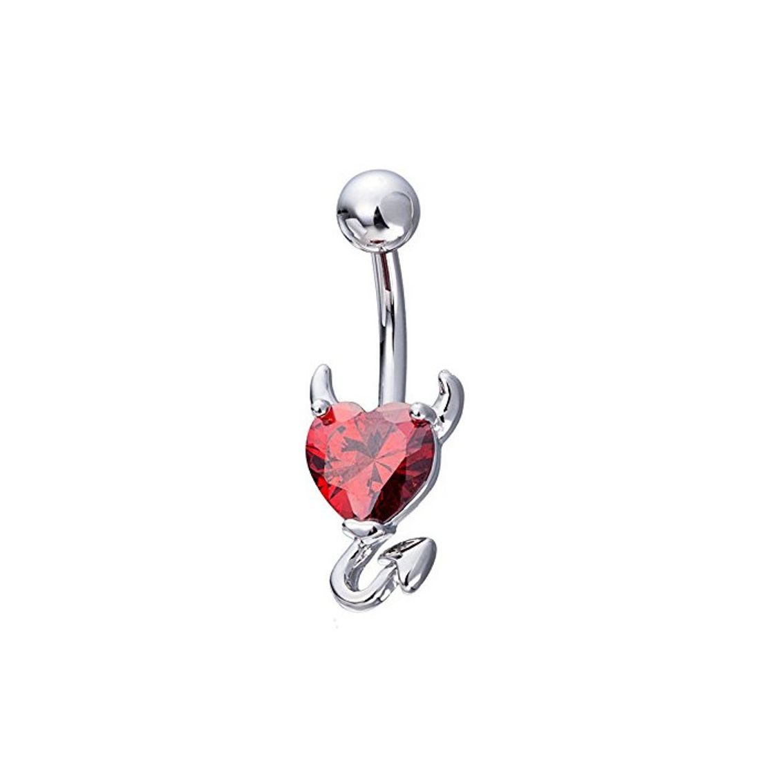 Fashion Daesar Piercing Ombligo Mujer Piercing Ombligo Acero Quirurgico Corazon Piercing Ombligo Rojo