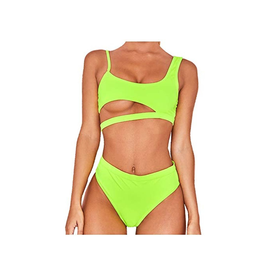 Moda Sylar Bikinis Mujer Push Up con Relleno Traje de Baño de 2 Piezas Cintura Alta Bañadores de Natación Traje de Baño Dividido Biquinis Talle Alto Ahuecar Bra Ropa de Playa S