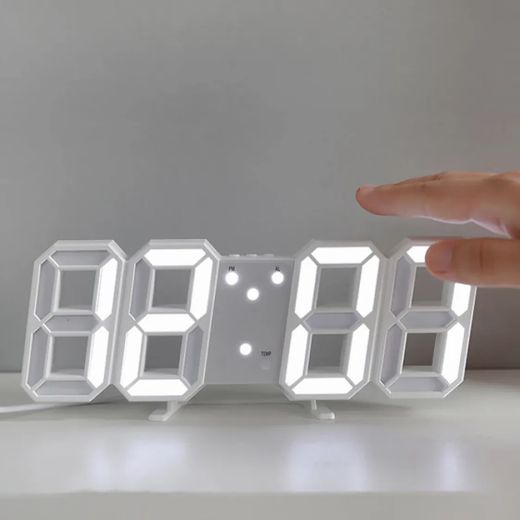 Reloj de Pared Digital de Estilo Nórdico, Cronógrafo Colgante de Mesa con Alarma, Calendario y Termómetro