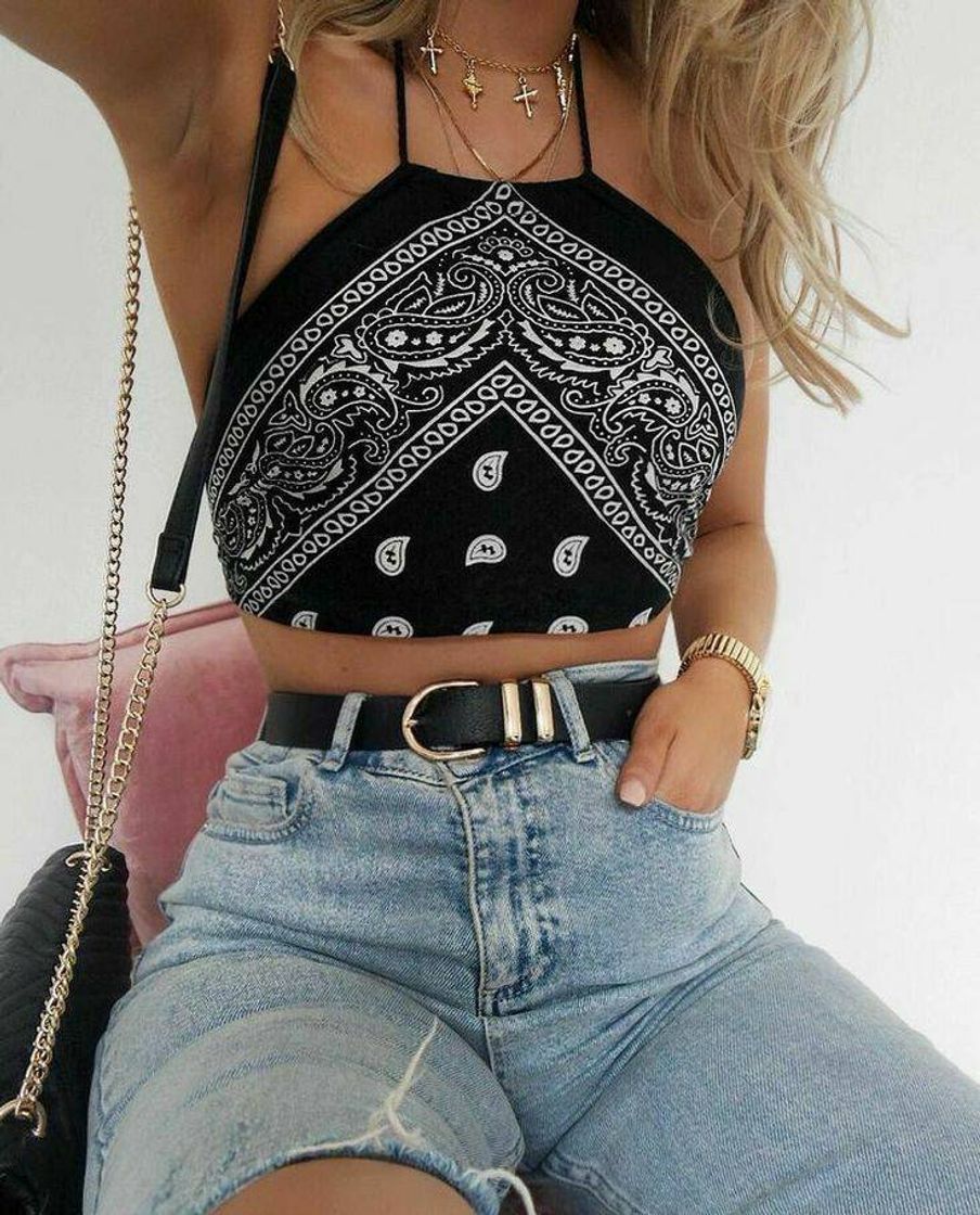 Moda cropped de bandana