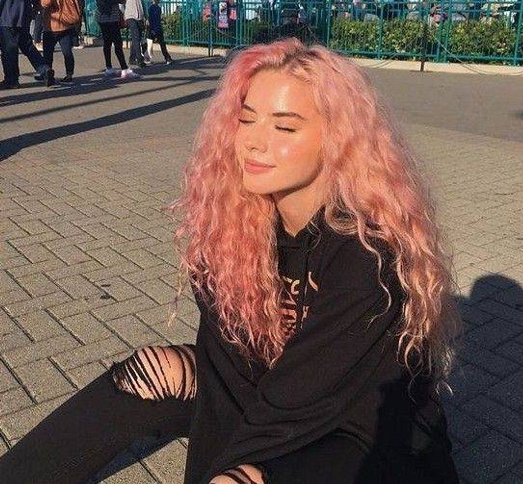 Fashion Pink Curly Hair