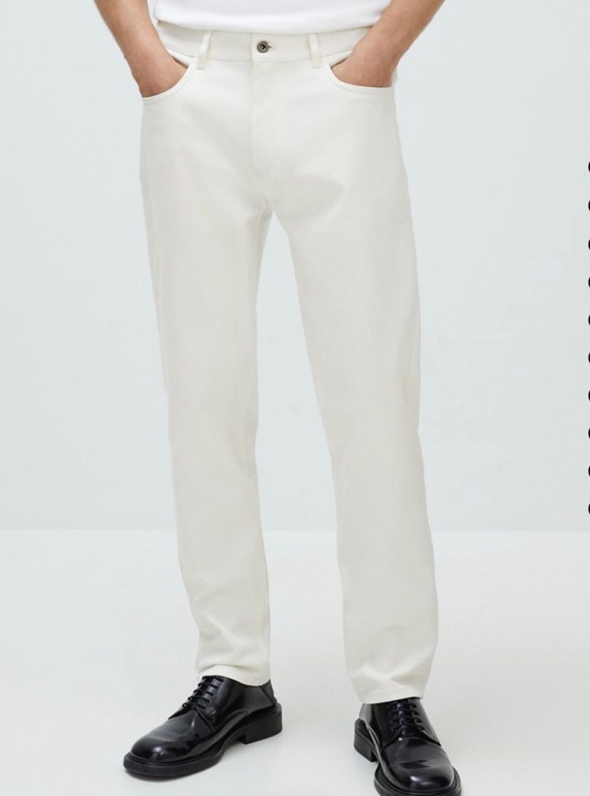 Fashion pantalones blanco roto