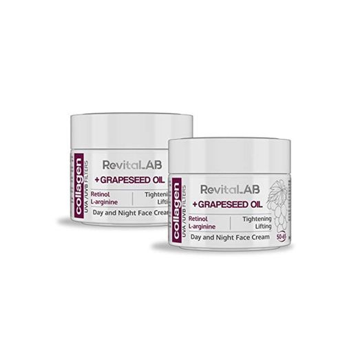 RevitaLAB - Crema hidratante antiarrugas de día y de noche con colágeno