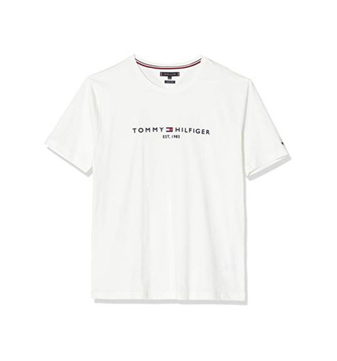 Tommy Hilfiger Tommy Hilfiger Logo T-Shirt, Camiseta Informal Hombre, Blanco