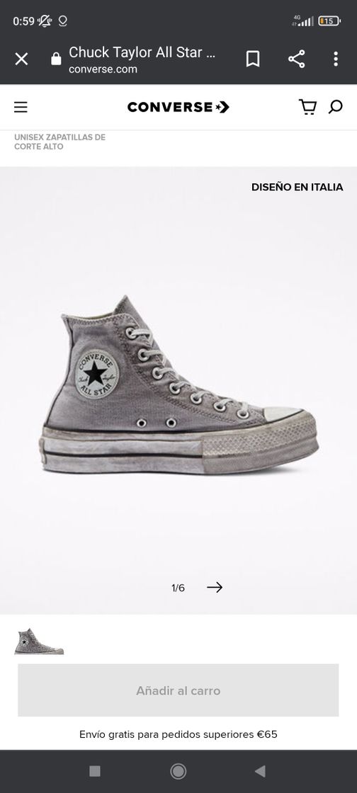 Moda Converse grises desgastadas