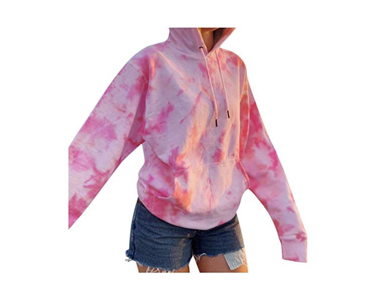 Fashion MMMYANG Tie Dye Sudaderas con Capucha Mujer Suéter Mujer Abrigo Deportiva, Sudaderas