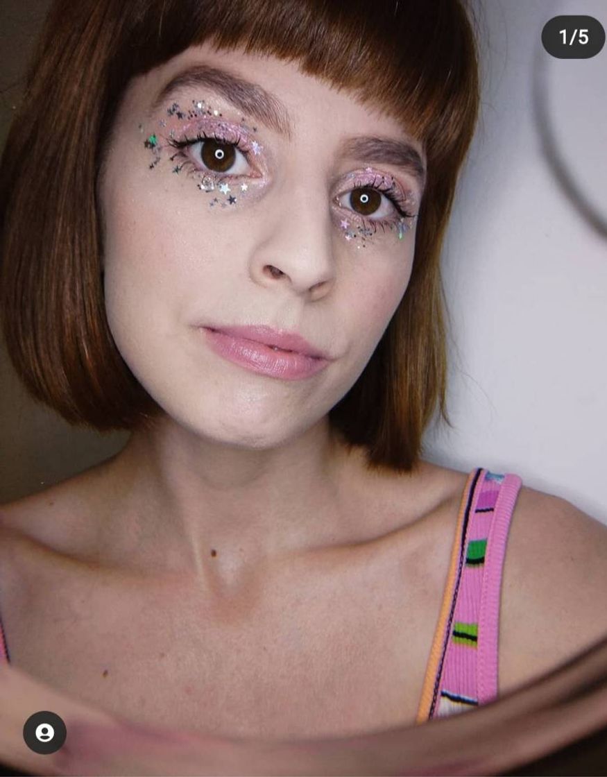 Fashion Make com glitter rosé