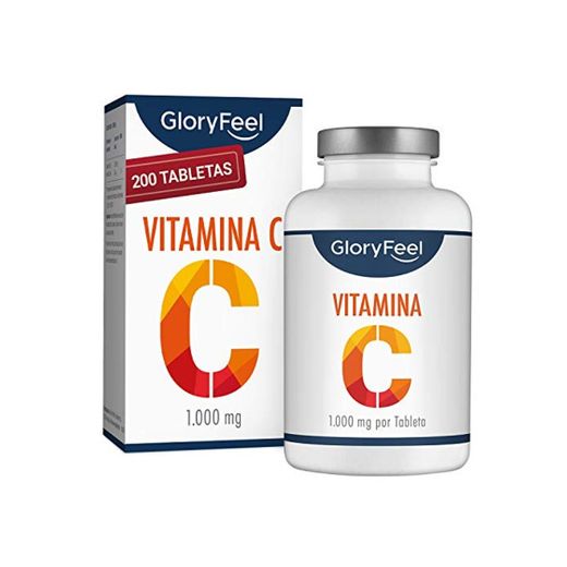 Vitamina C 1000 mg - 200 comprimidos Veganos de Vitamina C Pura