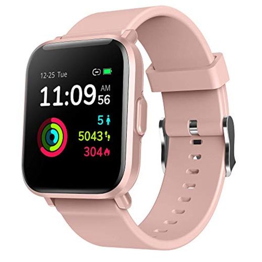 Reloj Inteligente Mujer Rosa, GRDE Smartwatch Fitness 24H Monitor de Oxigeno