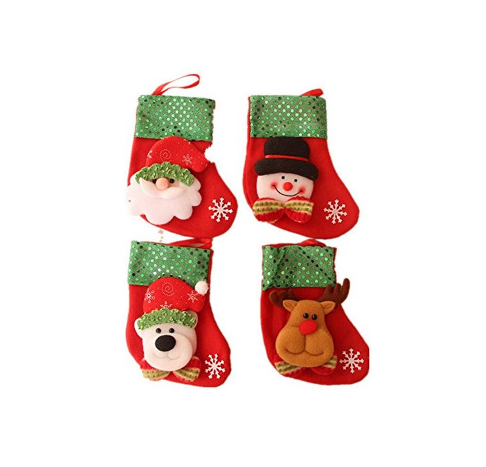 Products nikgic 4pcs calcetines Medias de Navidad con calcetines de Navidad árboles decoración