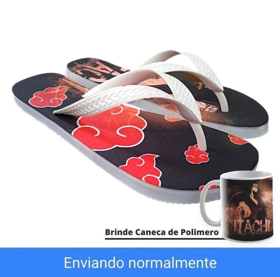 Moda Chinelo Akatsuki + caneca 