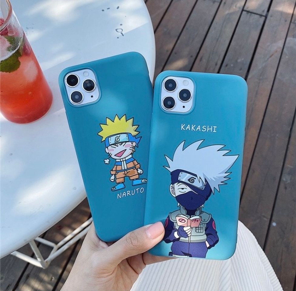 Moda Capinha de silicone Kakashi e Naruto 