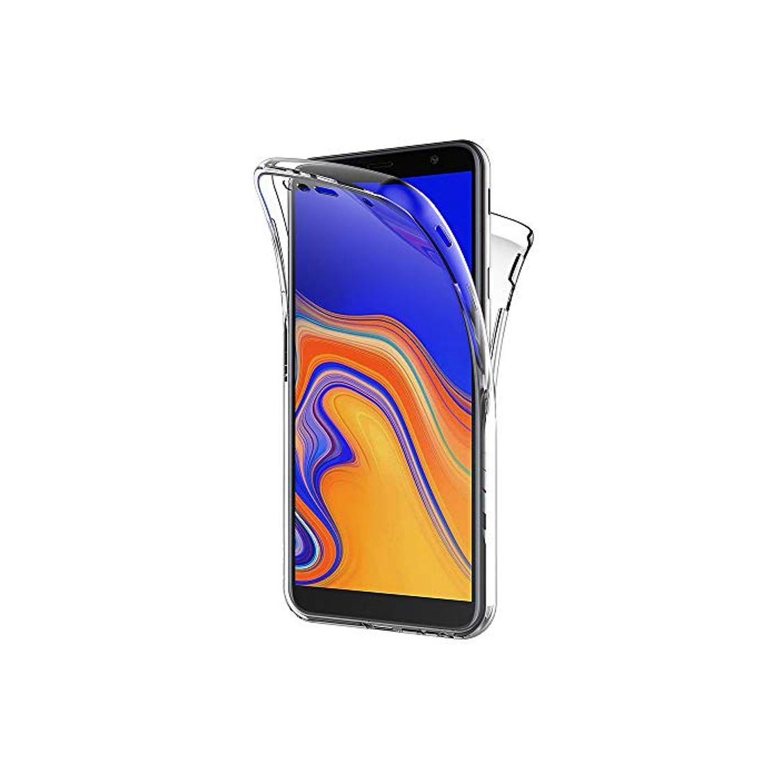 Electrónica AICEK Funda Samsung Galaxy J4 Plus, Transparente Silicona 360°Full Body Fundas para