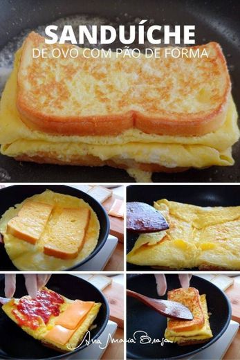 Sanduíche de ovo com pão de forma.