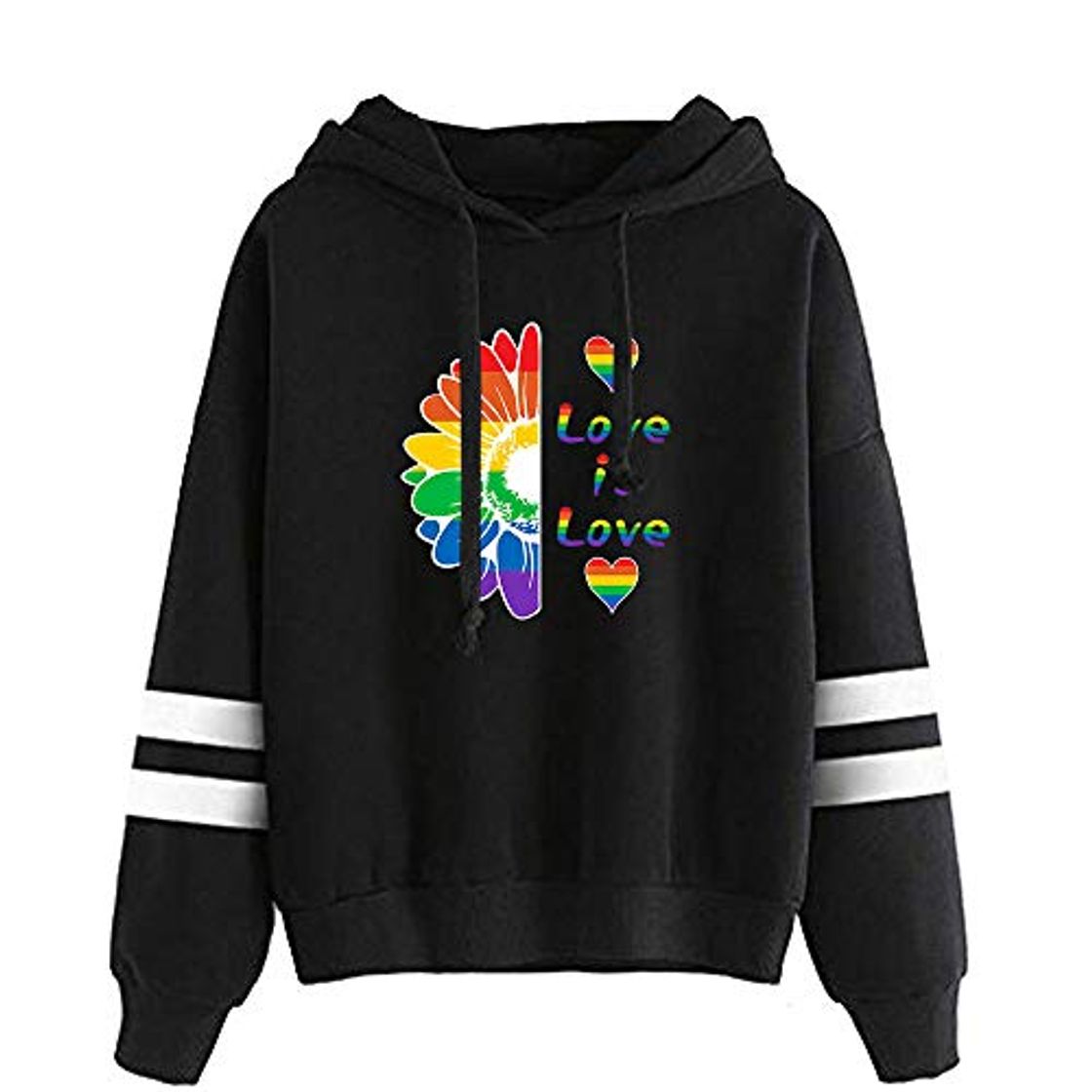 Moda Love is Love LGBT Gay Lesbian Pride Sudaderas con Capucha Mujer Deportes