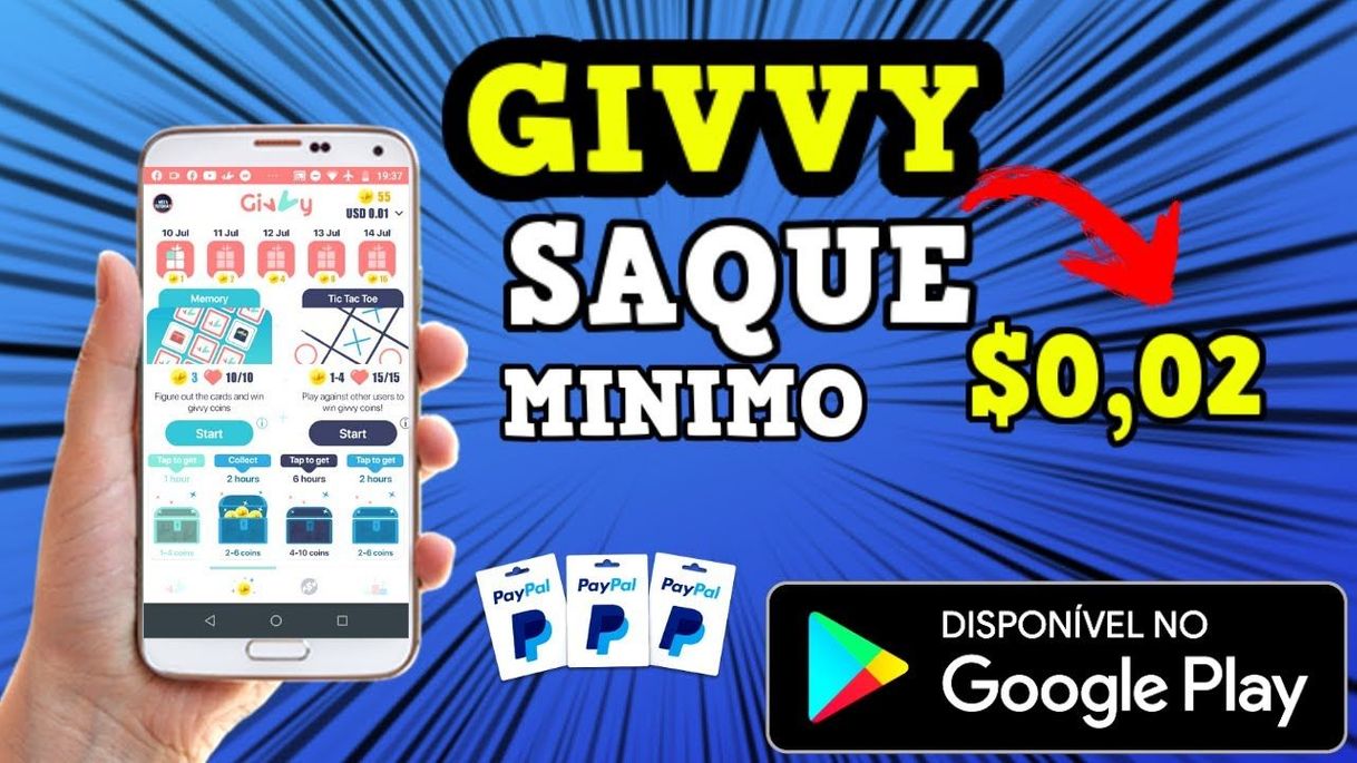 App Givvy - Novo app de paga via Pay Pal