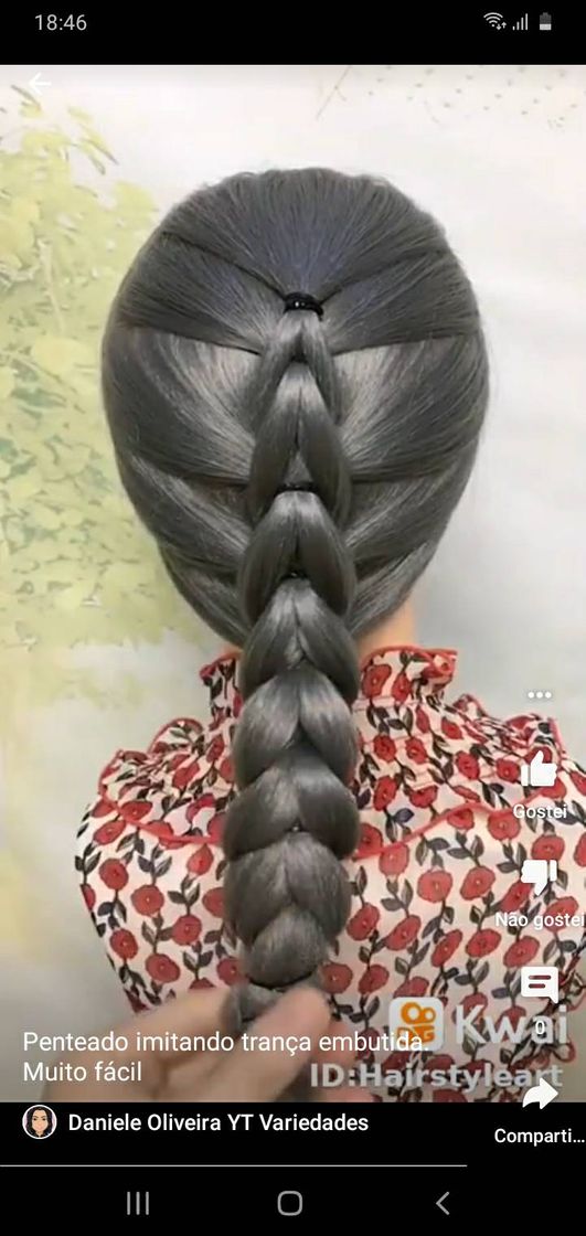 Moda Penteado imitando trança embutida muito fácil 