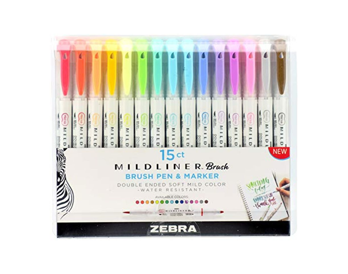 Product Zebra Mildliner Double Ended Brush Pen & Marker 15