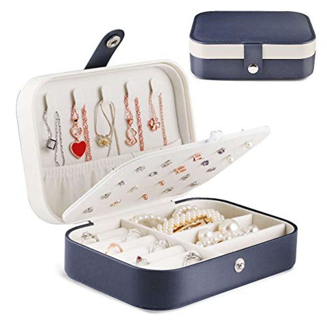 Social JOYUE Joyero Pequeña, Joyero portátil de Viaje para Mujer, Jewelry Organizer para