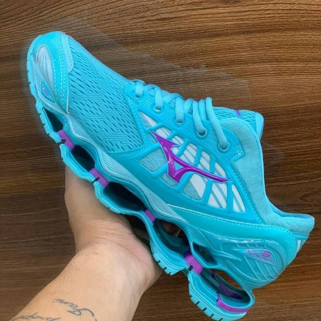 Moda Mizuno Pro 8 azul e roxo