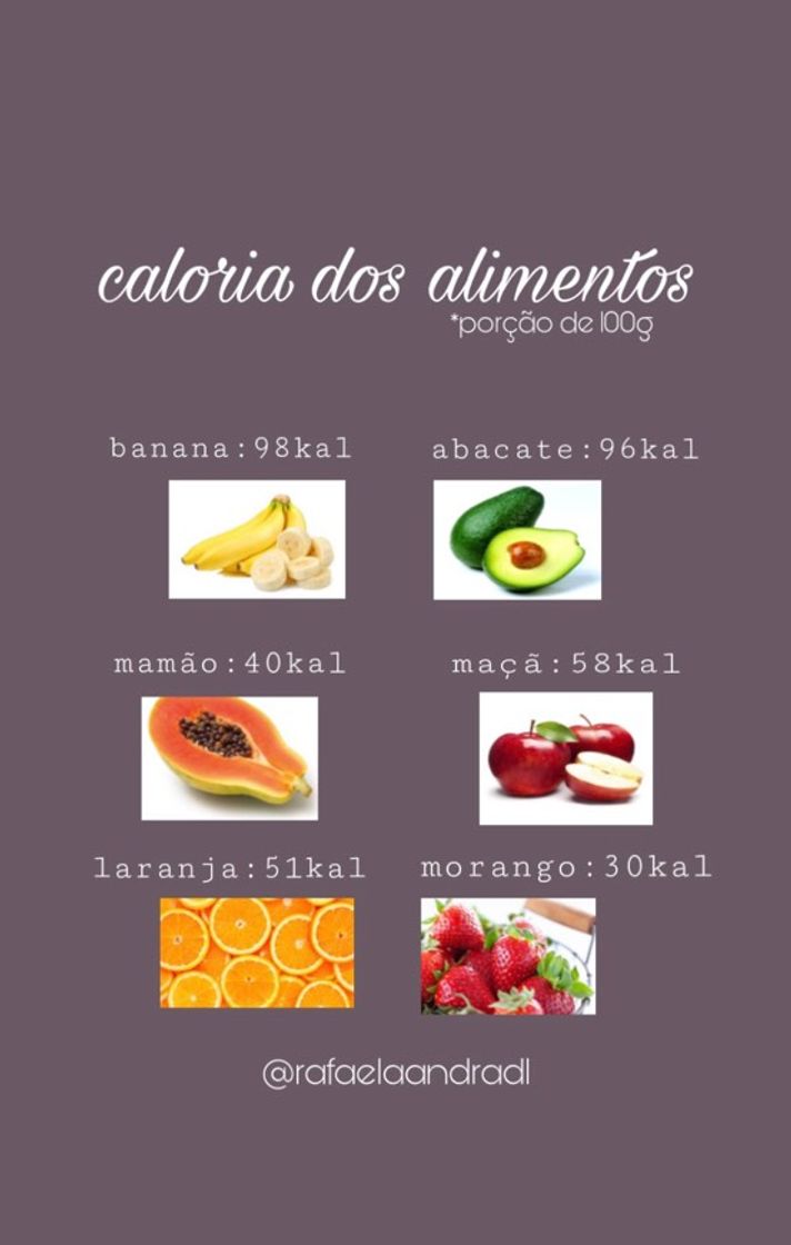 Moda caloria dos alimentos 